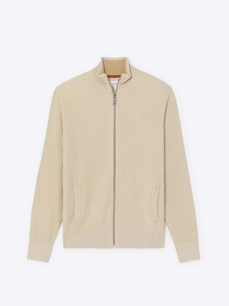 Cardigan zippé en coton bio
