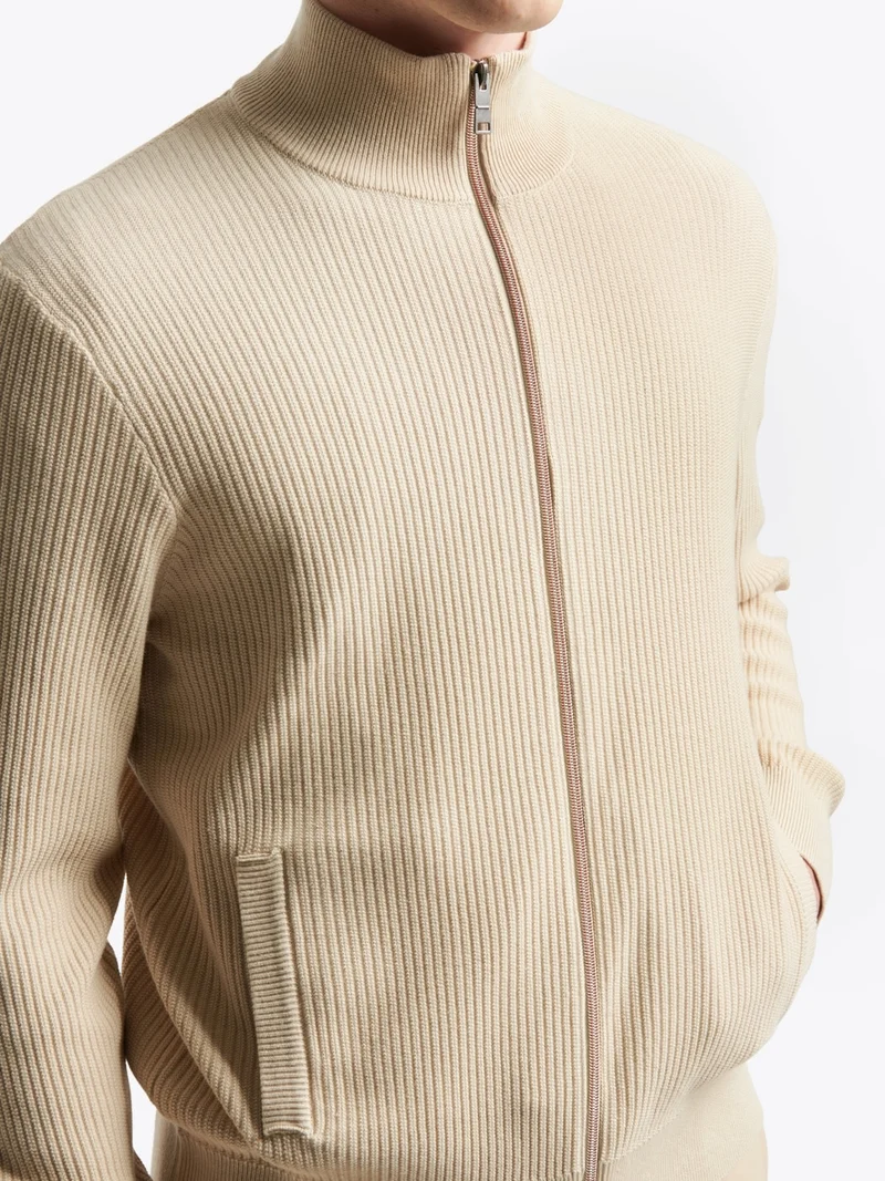 Cardigan zippé en coton bio