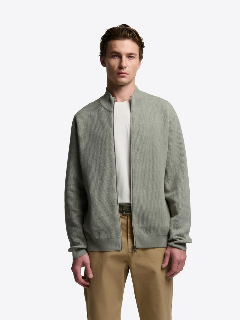 Cardigan zippé en coton bio