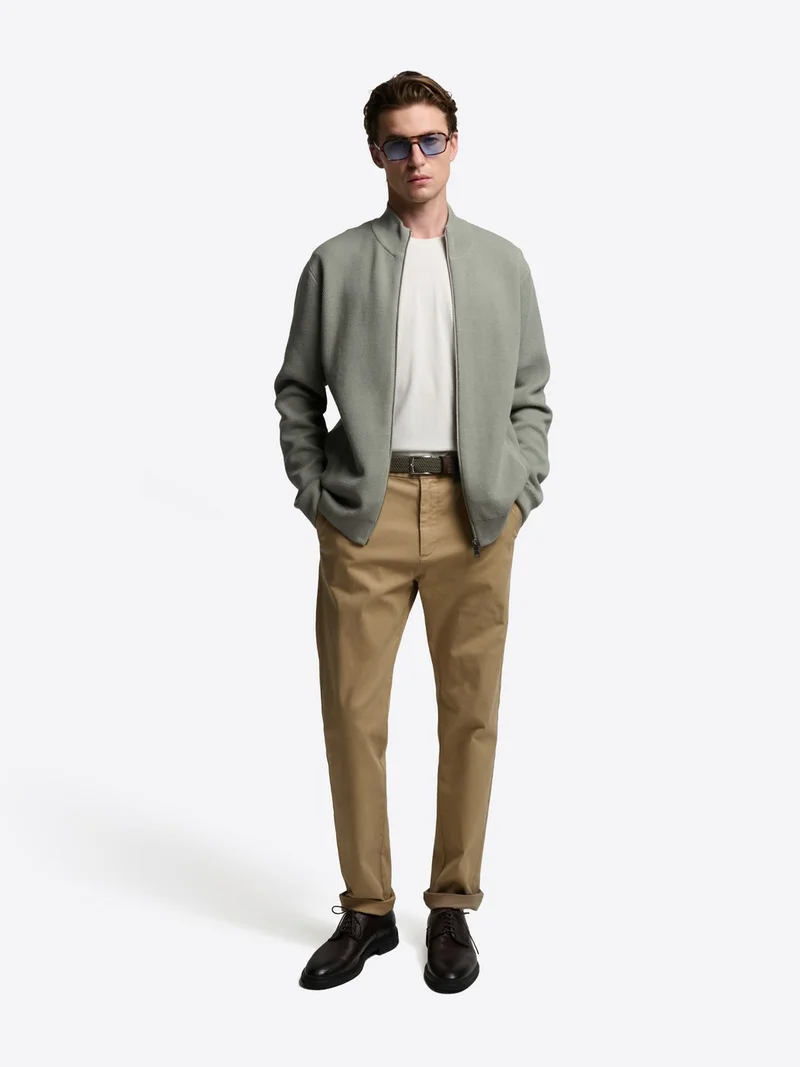 Cardigan zippé en coton bio