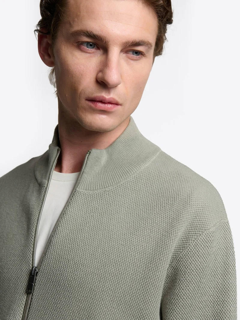 Cardigan zippé en coton bio