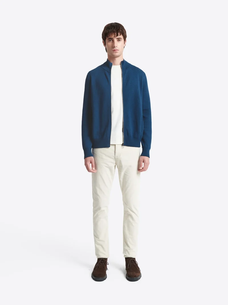 Gilet col montant coton-cachemire