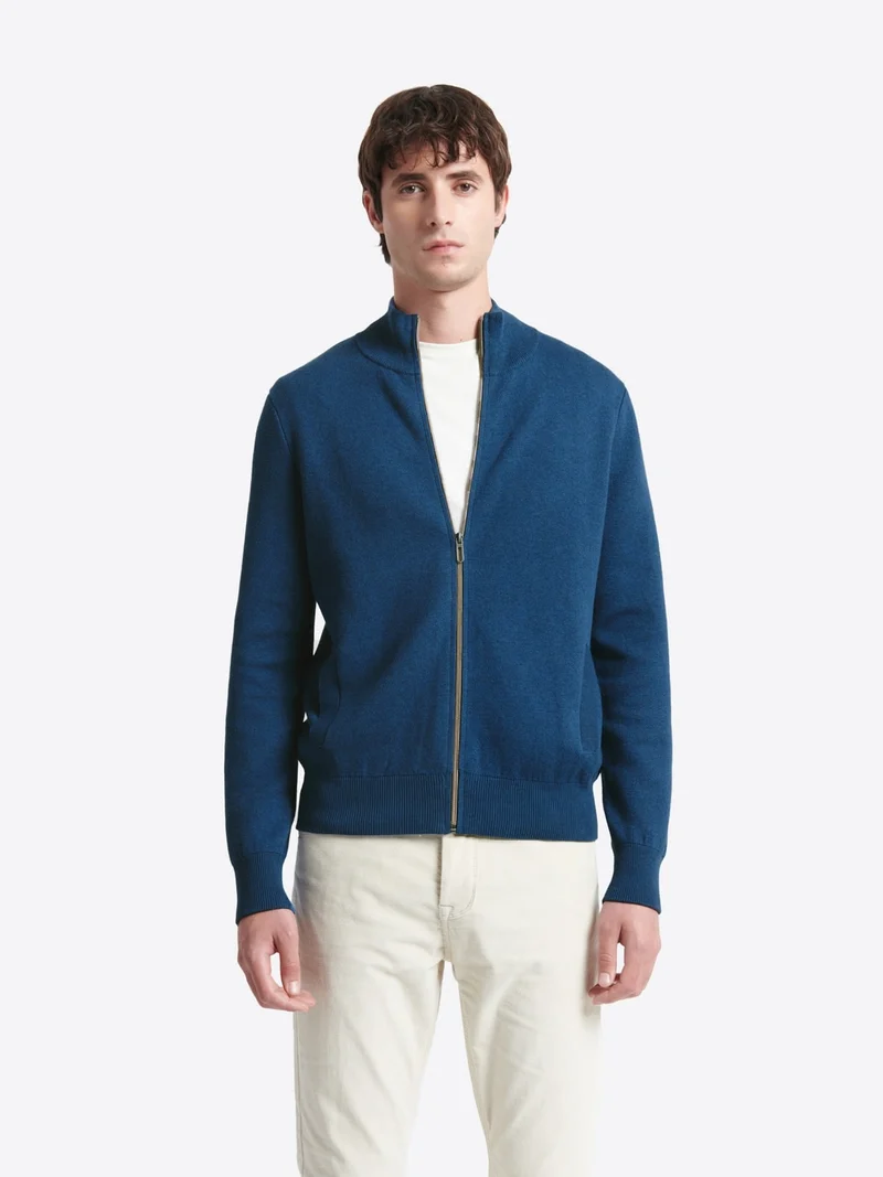 Gilet col montant coton-cachemire