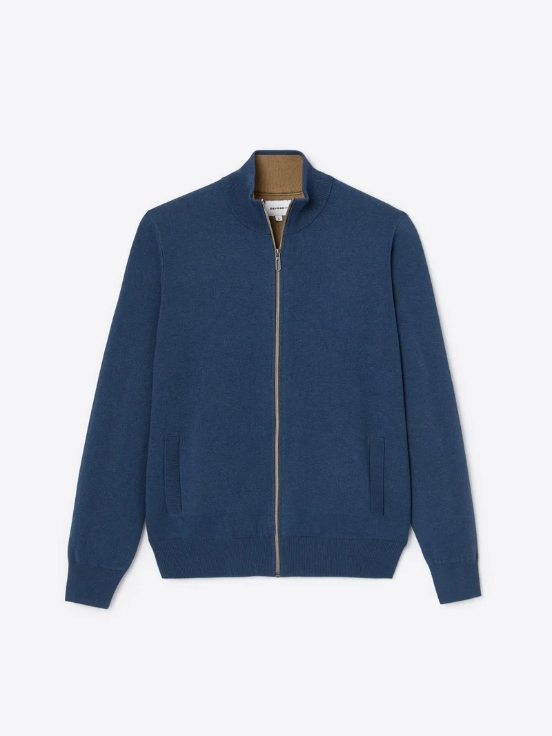 Gilet col montant coton-cachemire