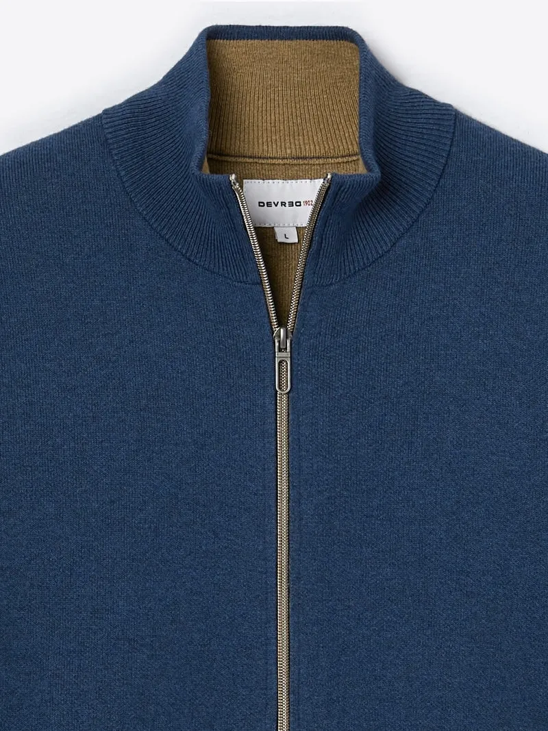 Gilet col montant coton-cachemire