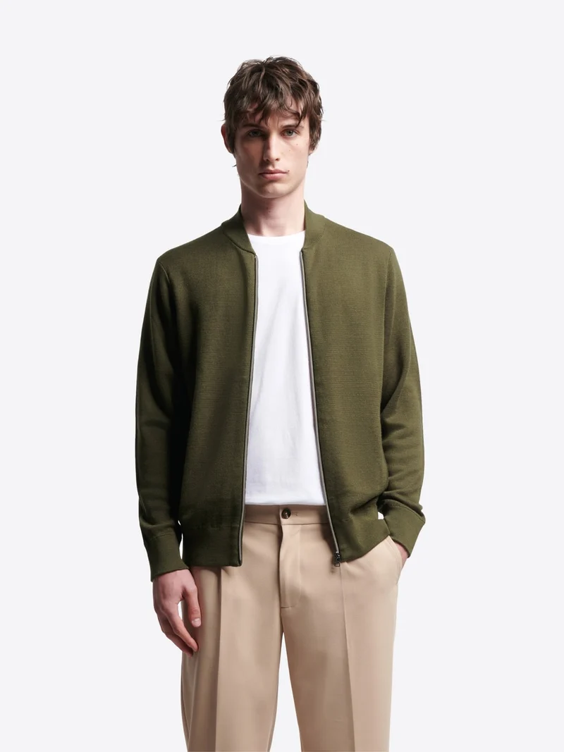 Cardigan col teddy en lyocell