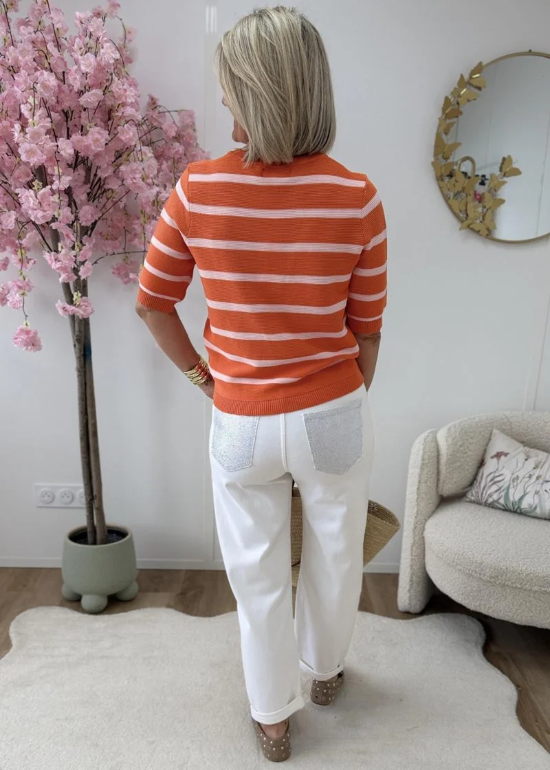 Pull Manon orange rose