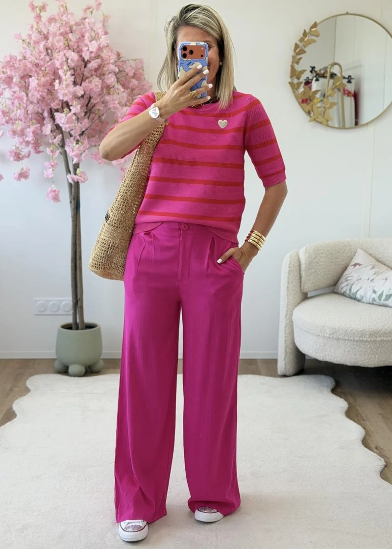 Pull Manon fuschia rouge