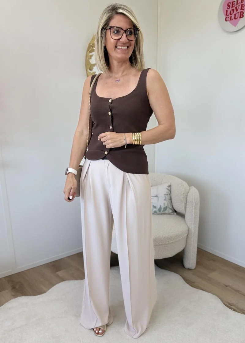 Top en maille choco