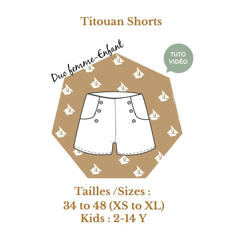 PATRON DE COUTURE PDF | Short Titouan | Les Patronnes | BILINGUE (FR/EN)
