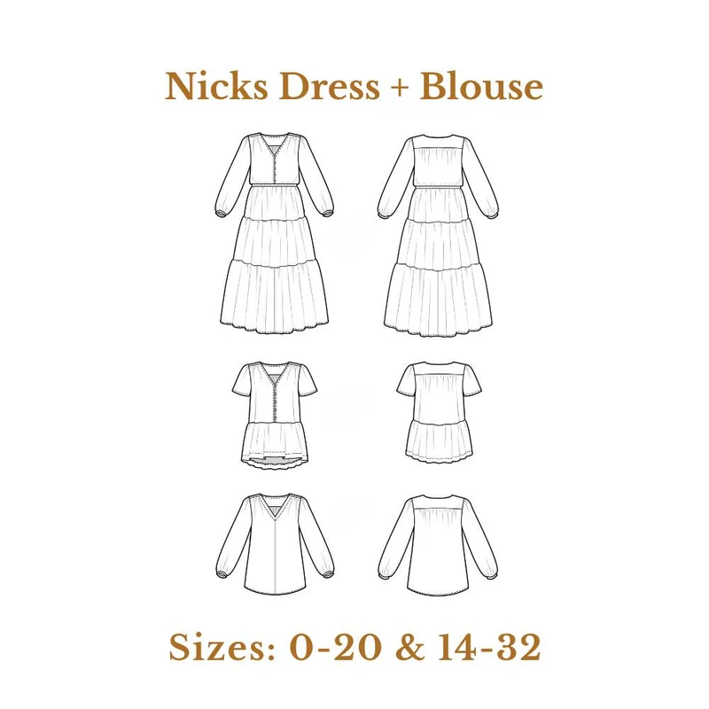 PATRON DE COUTURE PDF | Robe et blouse Nicks | Closet Core | BILINGUE (FR/EN)
