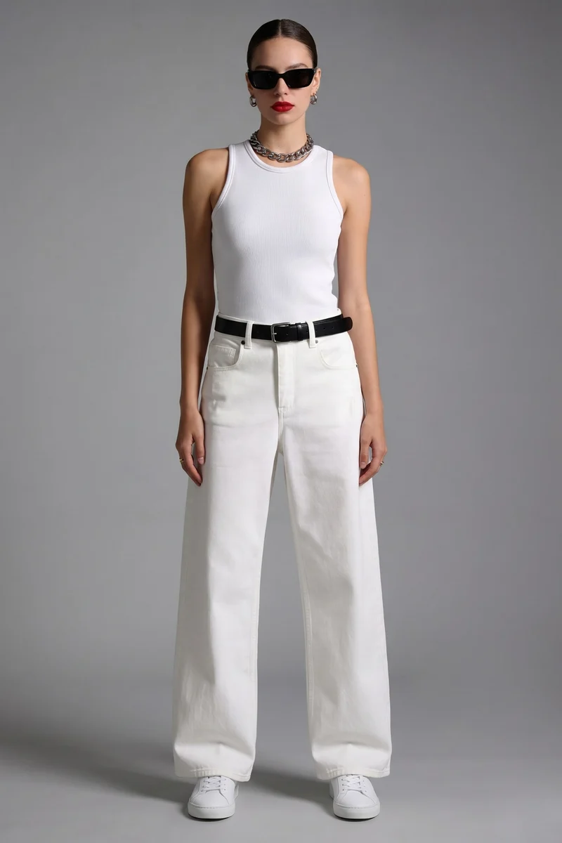 Amelie|100% Cotton Racer Back Tank Top