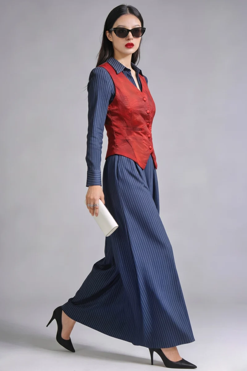 Helena|Modal Back Belt Adjusting Waistcoat
