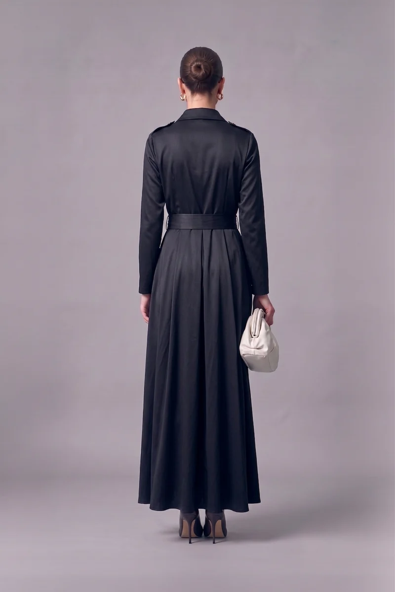 Miriam|100% Cotton Maxi Shirt Dress With Belt
