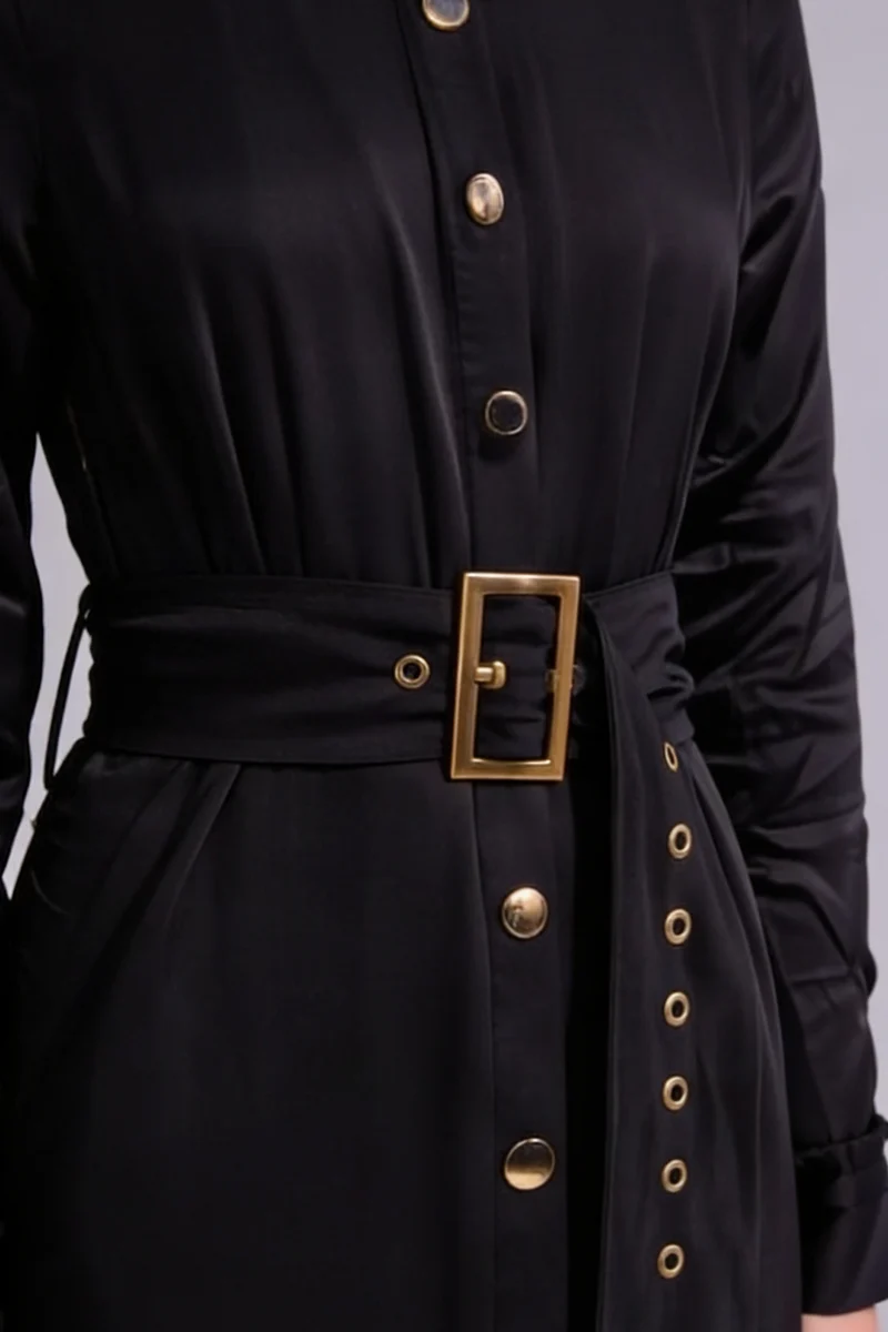 Miriam|100% Cotton Maxi Shirt Dress With Belt