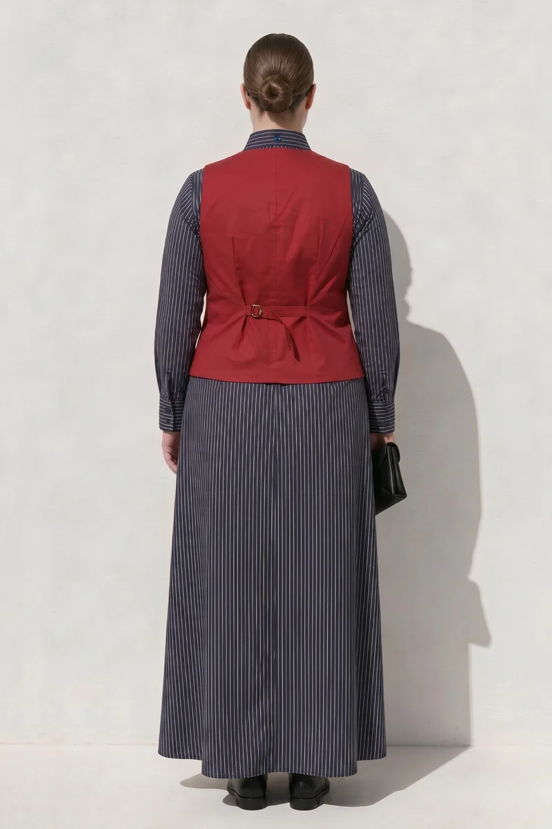 Andrea Top|100% Cotton Waistcoat With Adjustable Waist