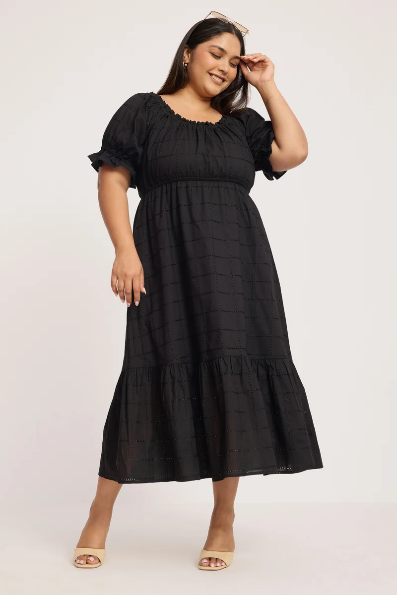 Priti|100% Cotton Off Shoulder Dress