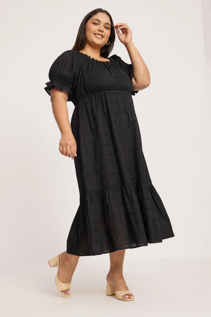 Priti|100% Cotton Off Shoulder Dress