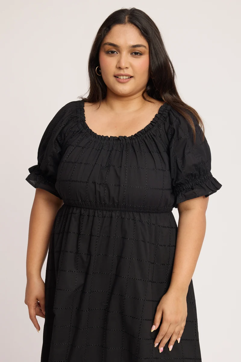 Priti|100% Cotton Off Shoulder Dress