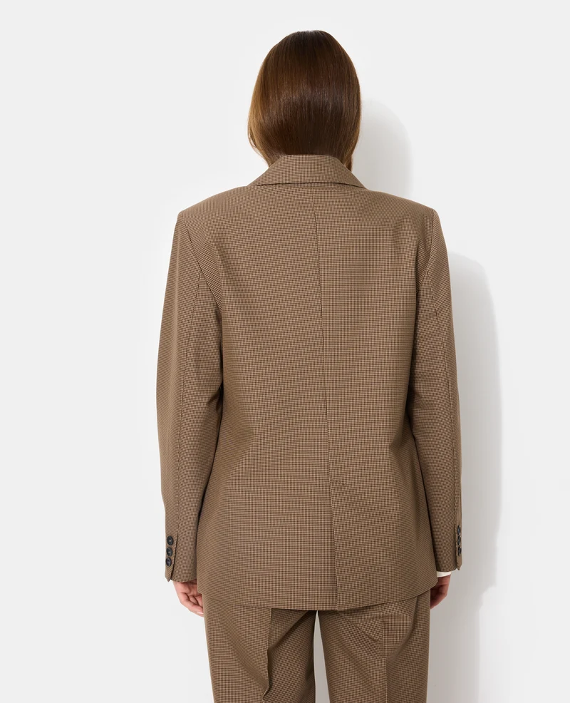 Veste blazer oversize motif mini pied-de-poule