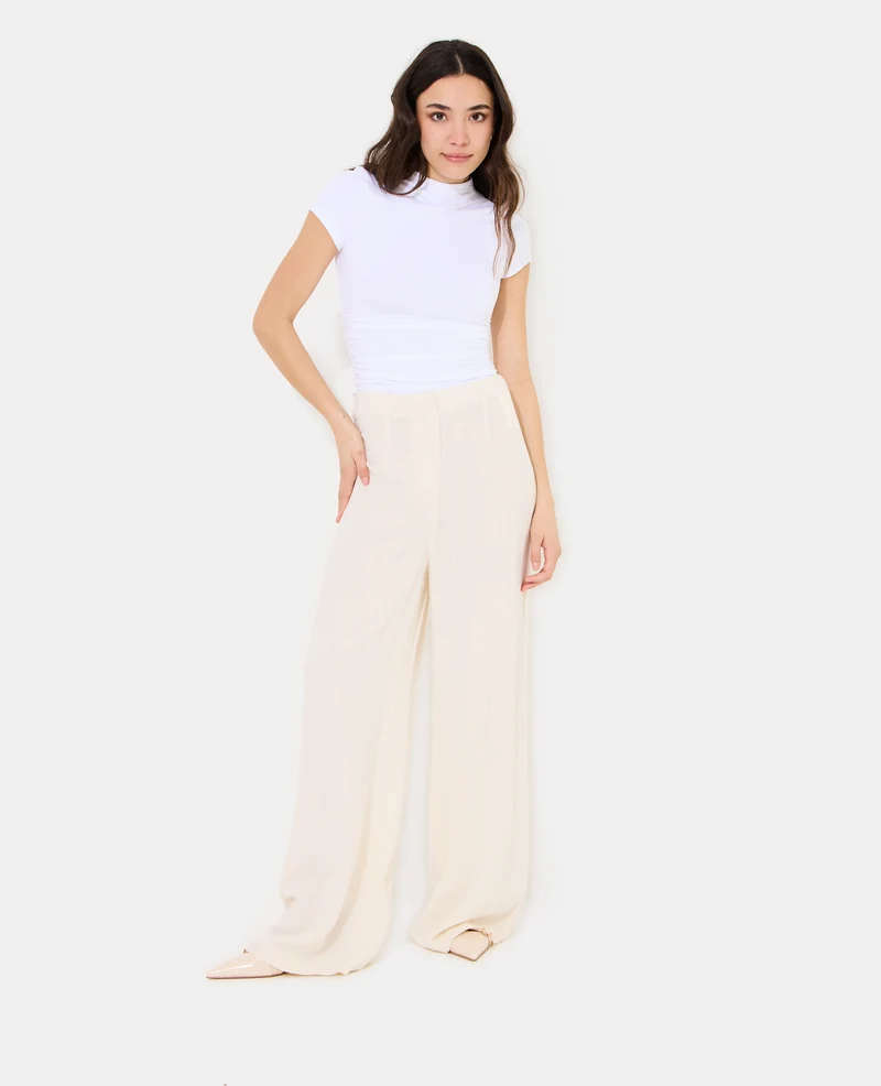 Pantalon droit avec lin