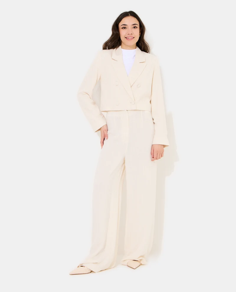 Pantalon droit avec lin