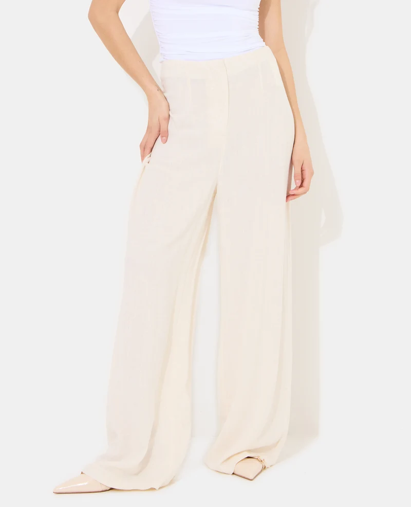 Pantalon droit avec lin