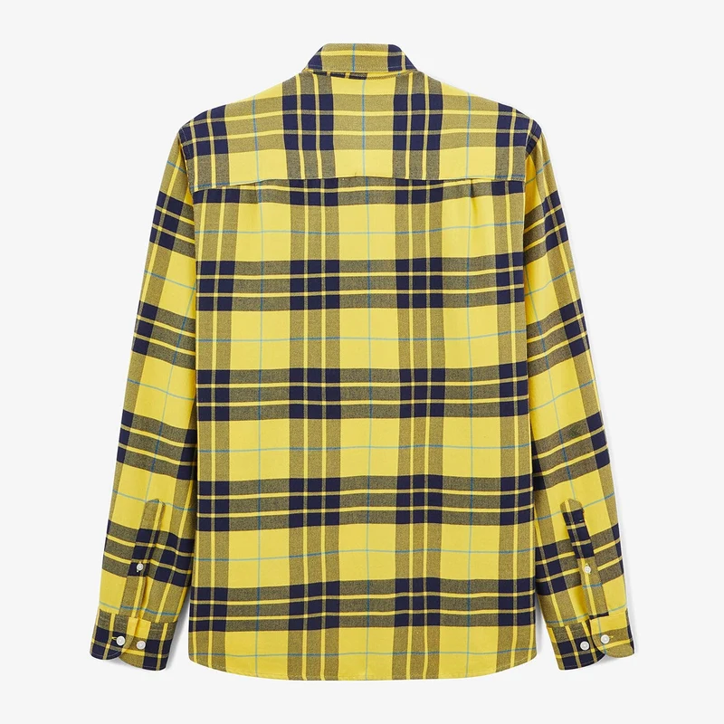 Chemise à carreaux jaune en coton