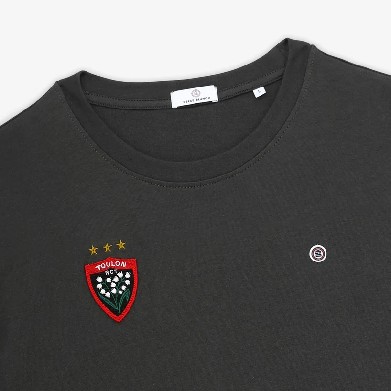 T-shirt manches courtes RCT 100% coton gris anthracite Triplé Historique