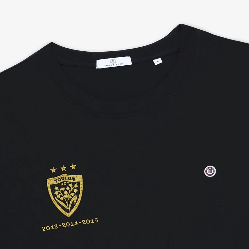 T-shirt manches courtes coton noir RCT Triplé Coupe d'Europe Toulon Champion