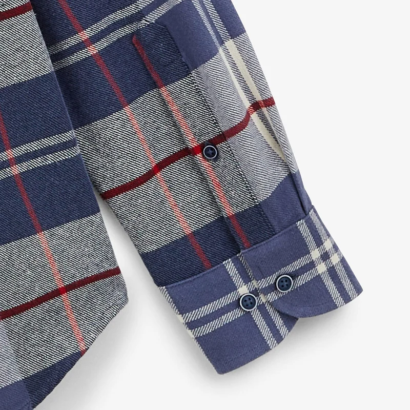 Chemise à carreaux bleu foncé