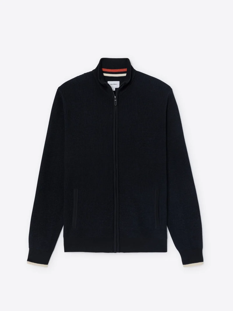 Cardigan zippé en coton bio