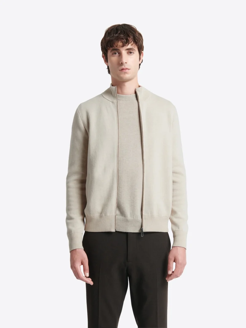 Gilet col montant coton-cachemire