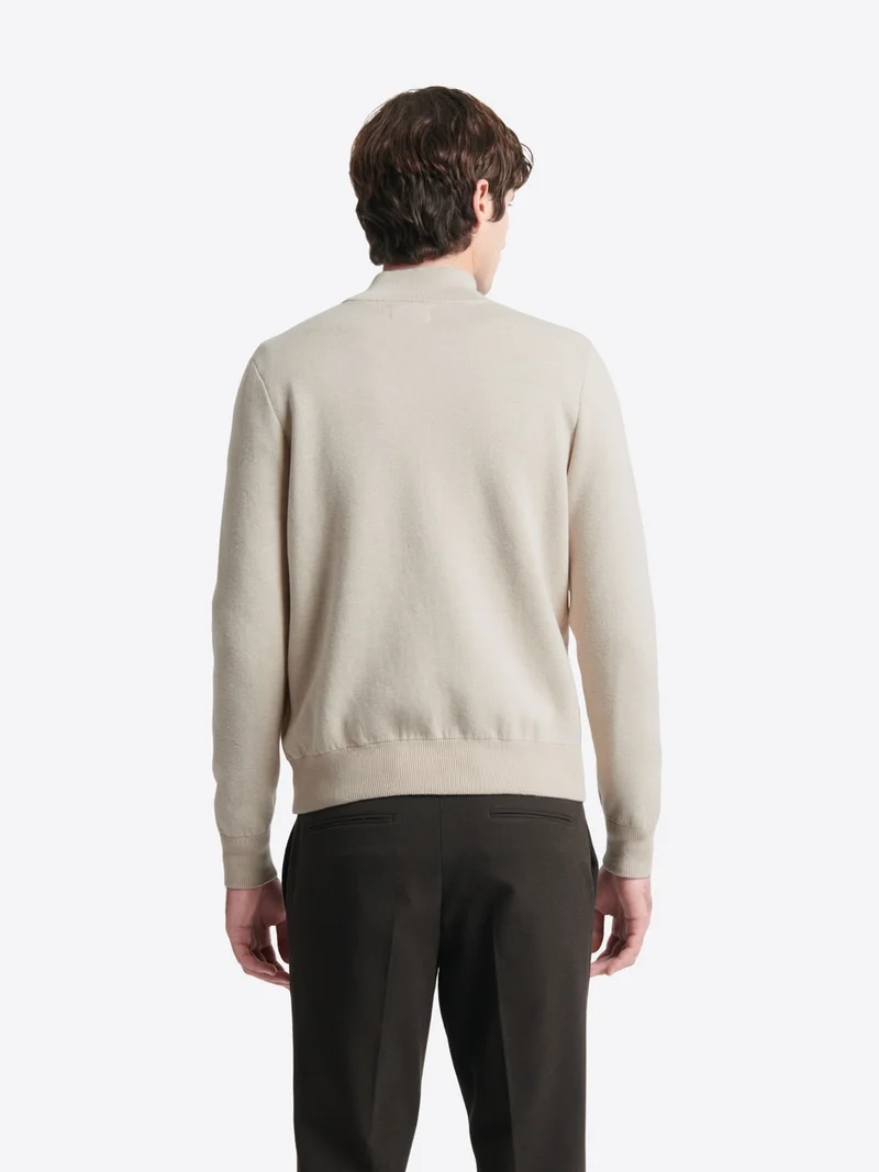 Gilet col montant coton-cachemire