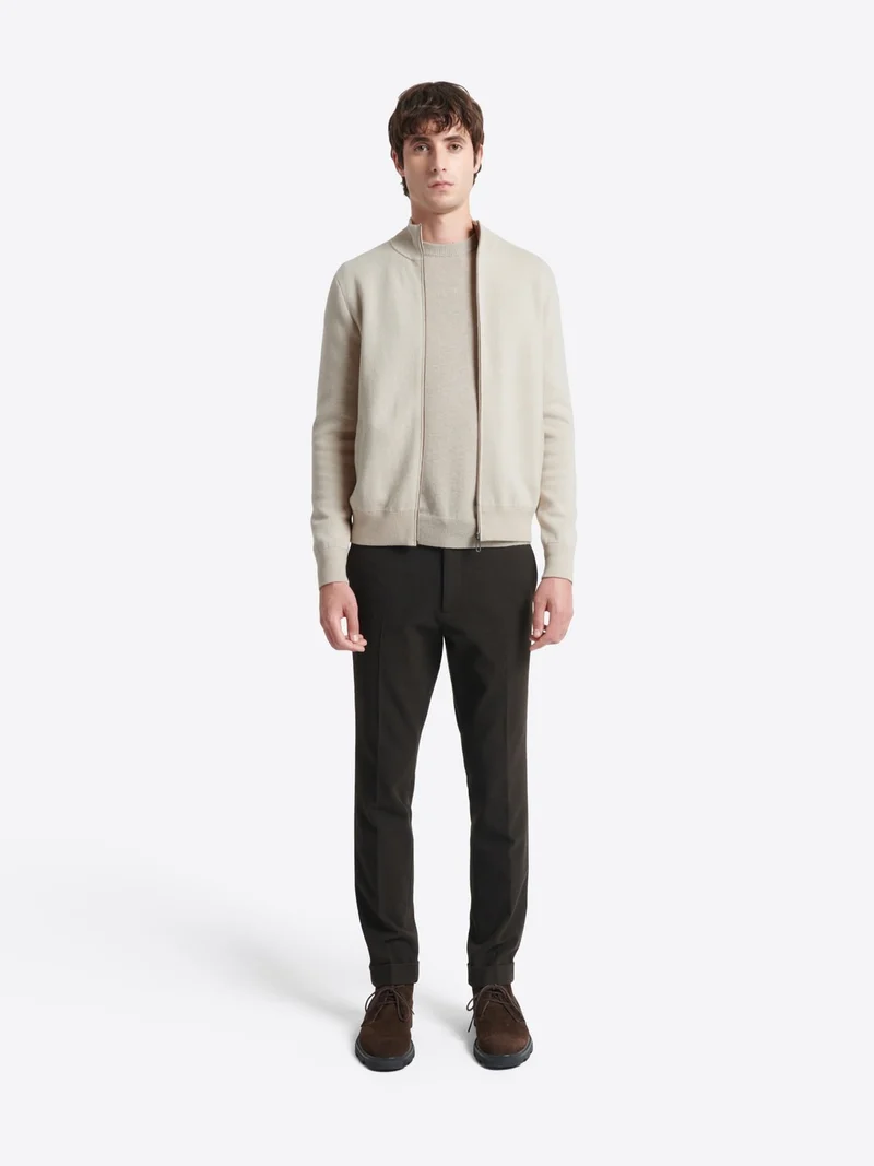 Gilet col montant coton-cachemire