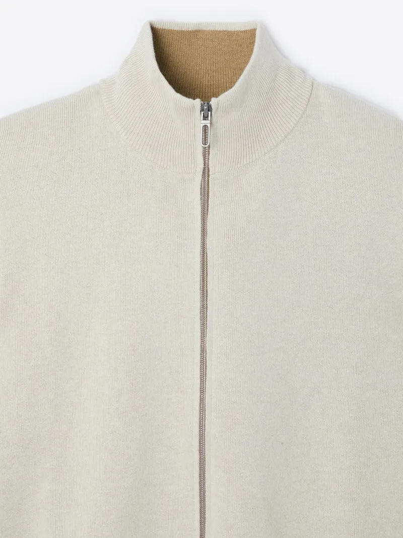 Gilet col montant coton-cachemire