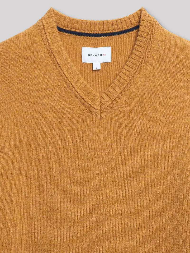 Pull col V en laine d'agneau