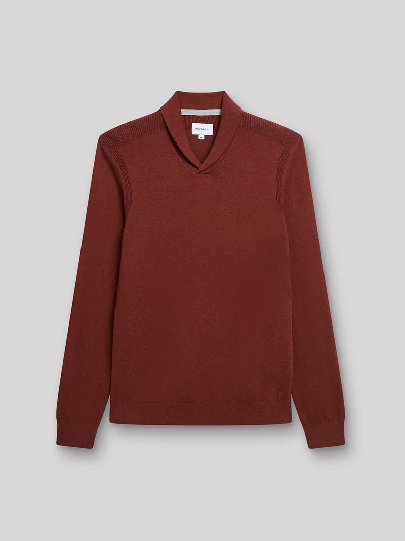 Pull col châle en coton cachemire