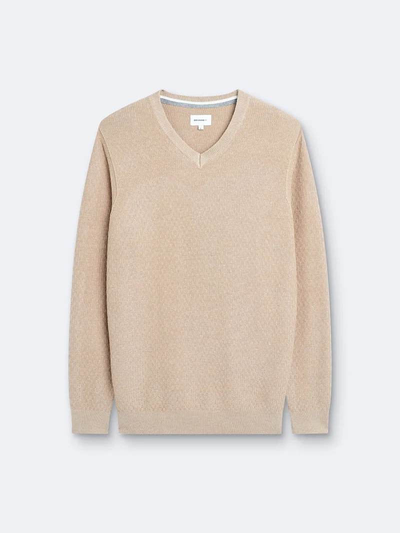 Pull col V en viscose certifiée