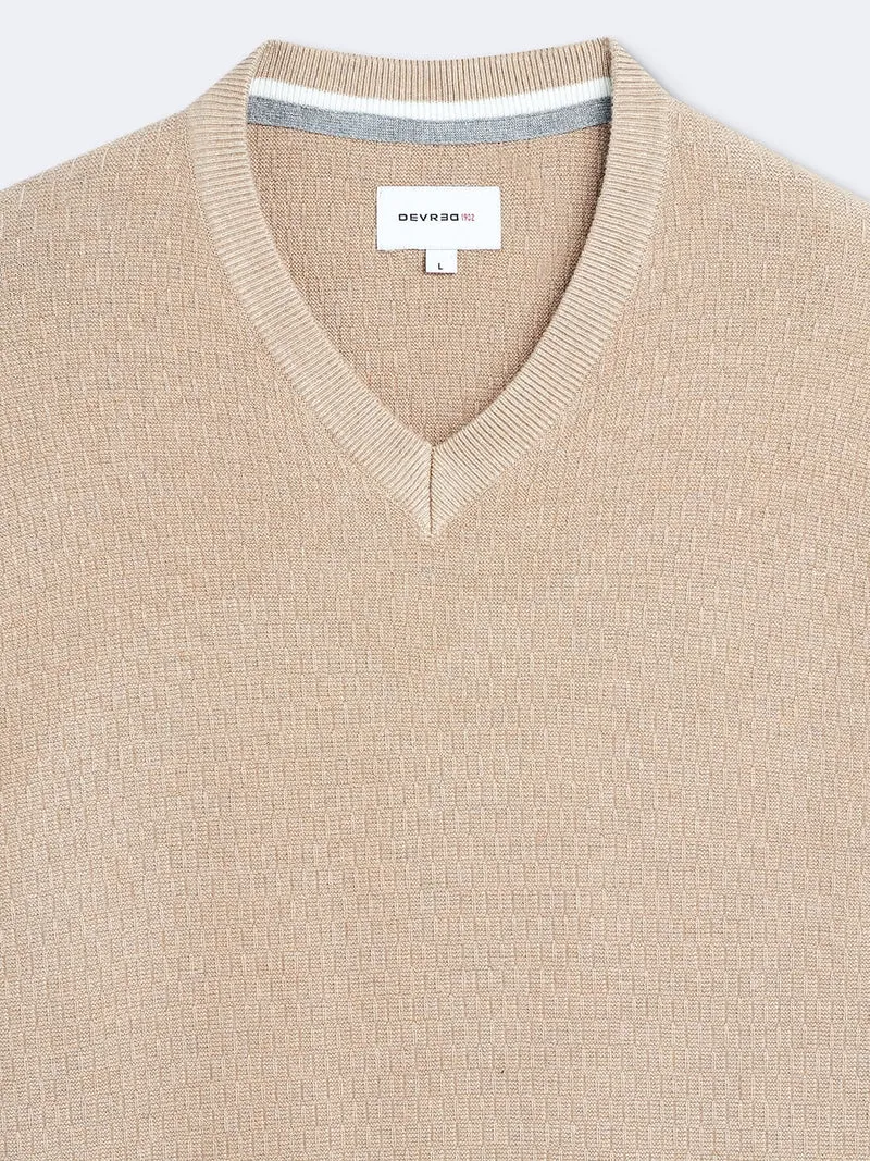 Pull col V en viscose certifiée