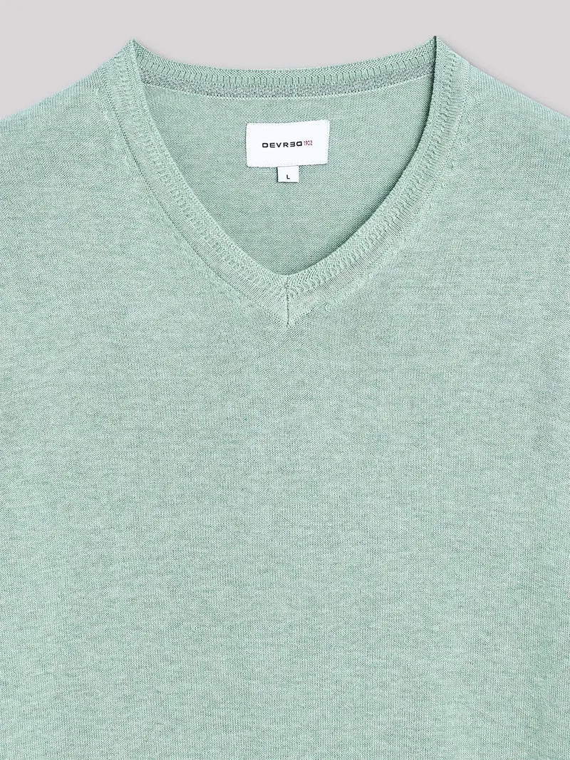 Pull col V en coton bio
