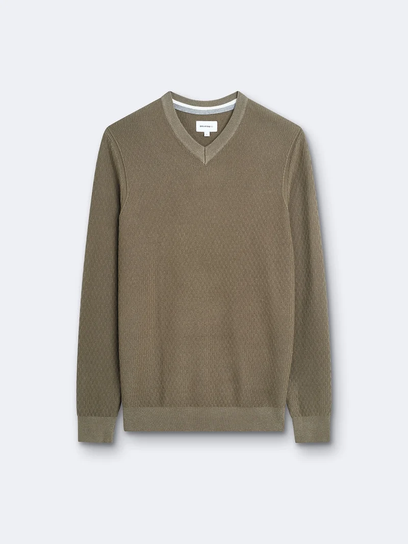 Pull col V en viscose certifiée