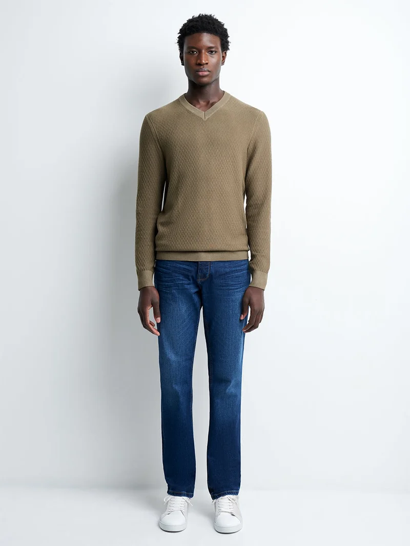 Pull col V en viscose certifiée