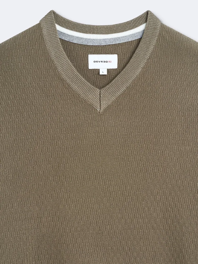 Pull col V en viscose certifiée