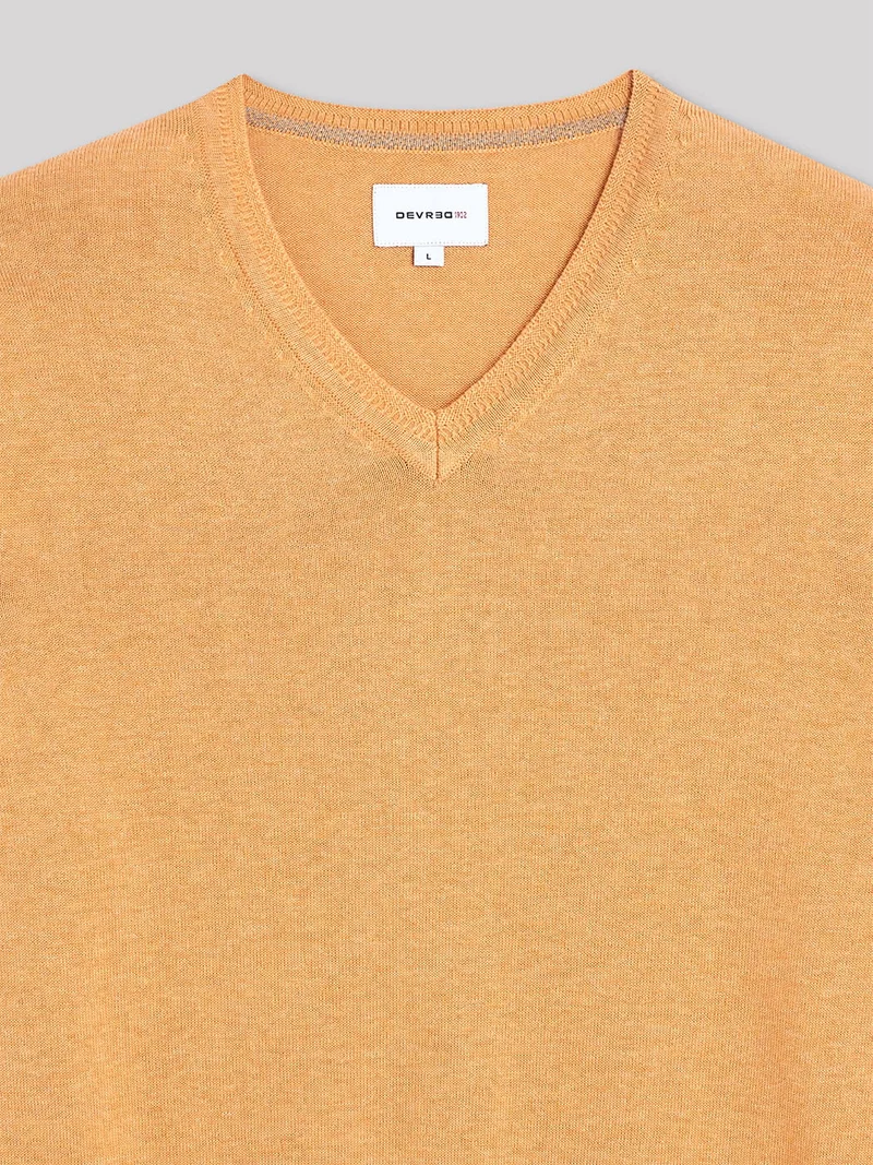 Pull col V en coton bio