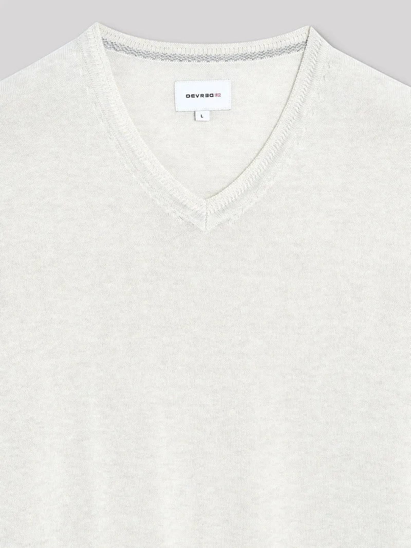 Pull col V en coton bio