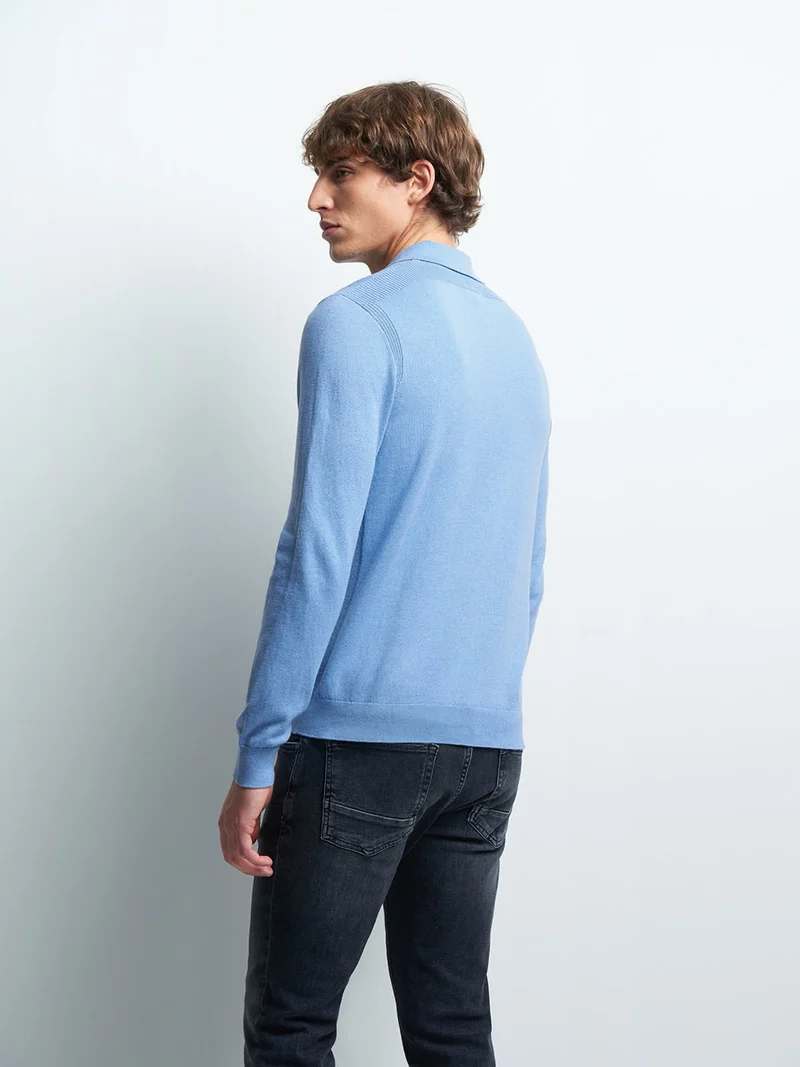 Pull col châle en coton cachemire
