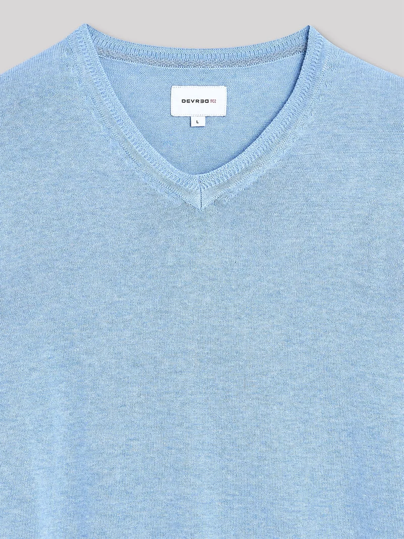 Pull col V en coton bio