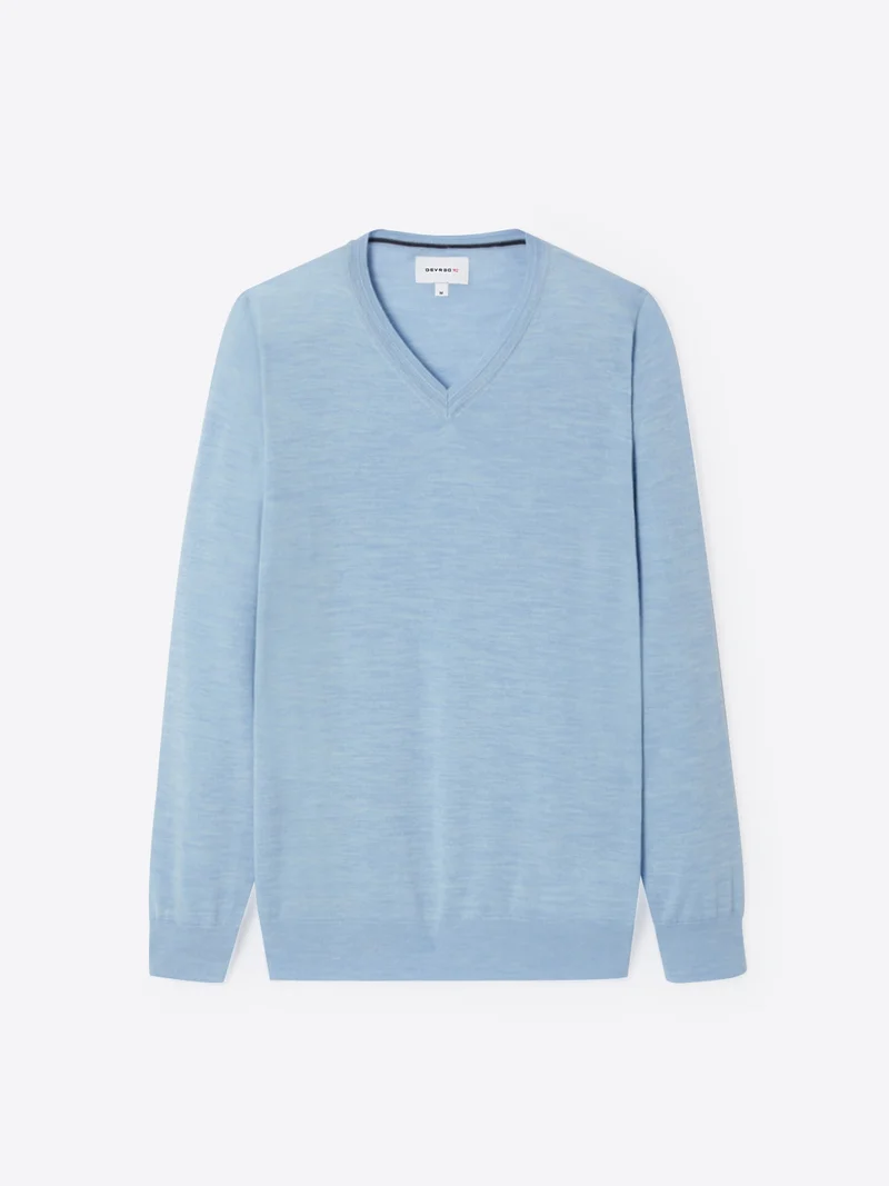 Pull col v 100% laine mérinos