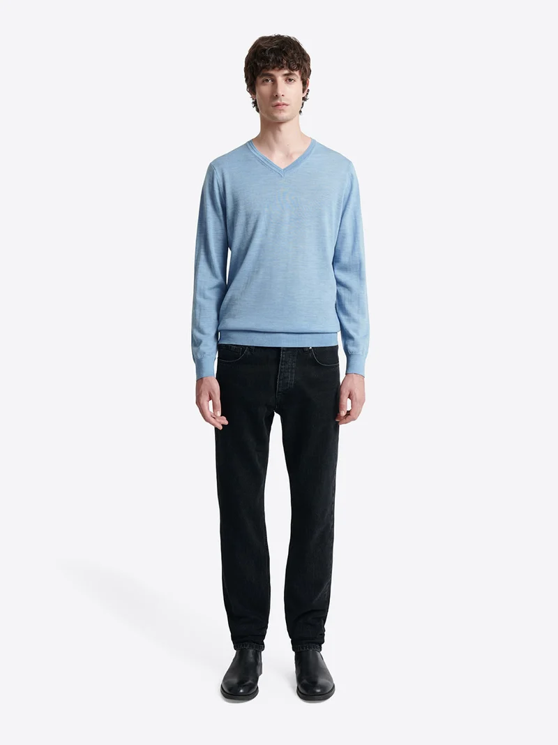 Pull col v 100% laine mérinos